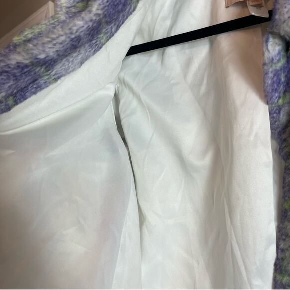 Hutch Anthropologie Donna Plaid Plush Soft Boxy Shacket Barn Coat Jacket XS - Picture 9 of 14